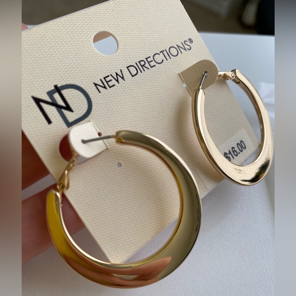 New Directions Gold Tone Hoop Earring